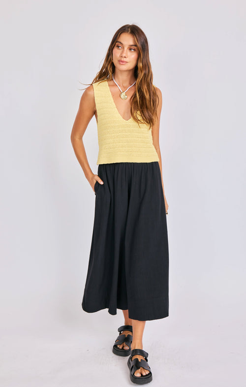 Pineapple Sweater Tank in Lemon - front view