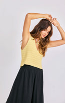 Pineapple Sweater Tank in Lemon - detail view