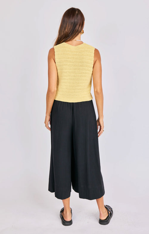 Pineapple Sweater Tank in Lemon - back view