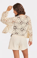 Castaway Cardigan in Color - back crop view