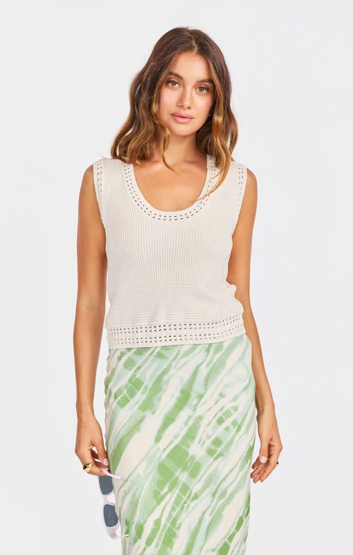 Finn Knit Tank in Color - front crop view