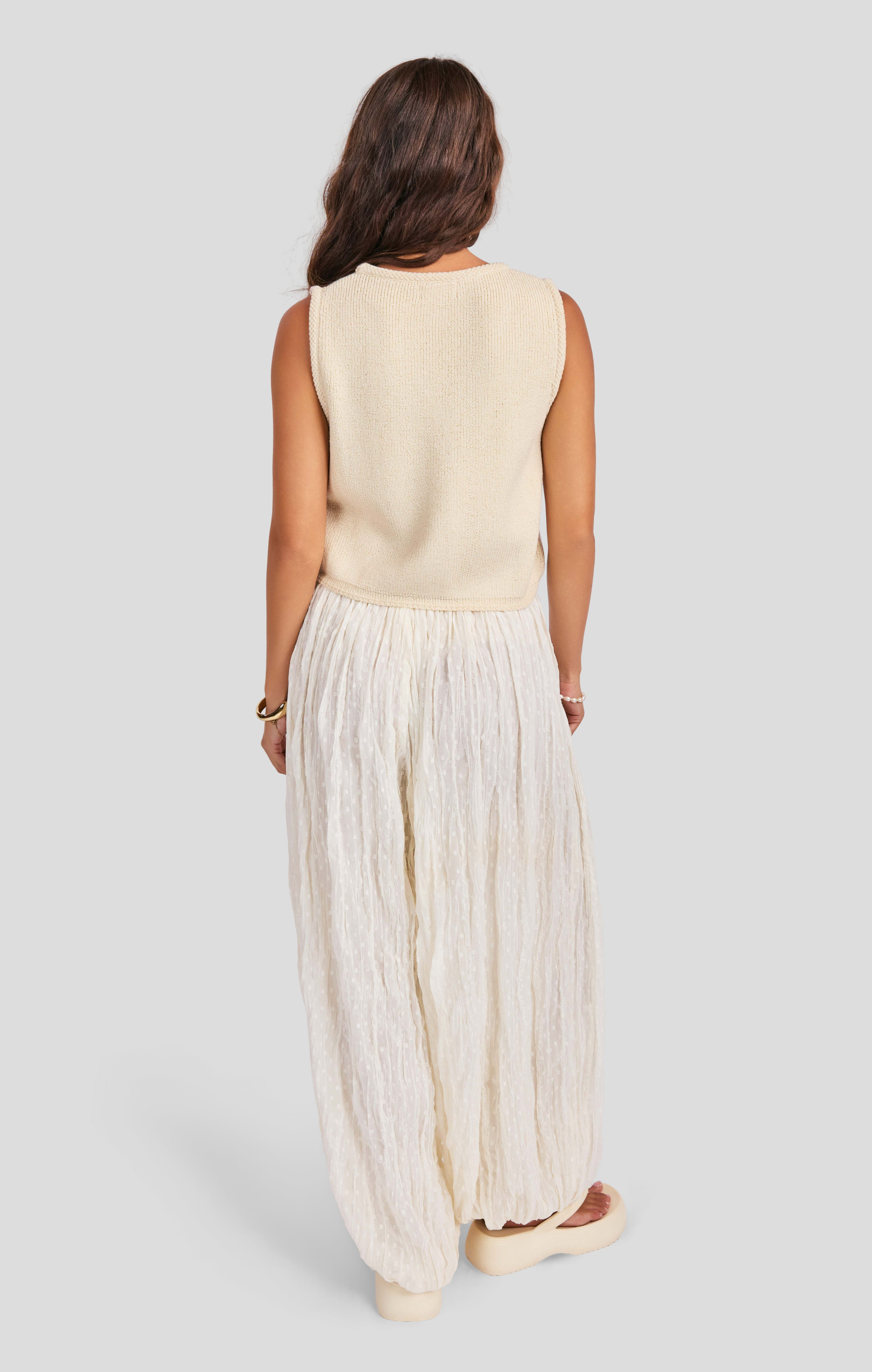 Seven Seas Sweater Vest in Cream - back view