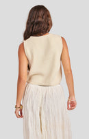 Seven Seas Sweater Vest in Cream - back crop view