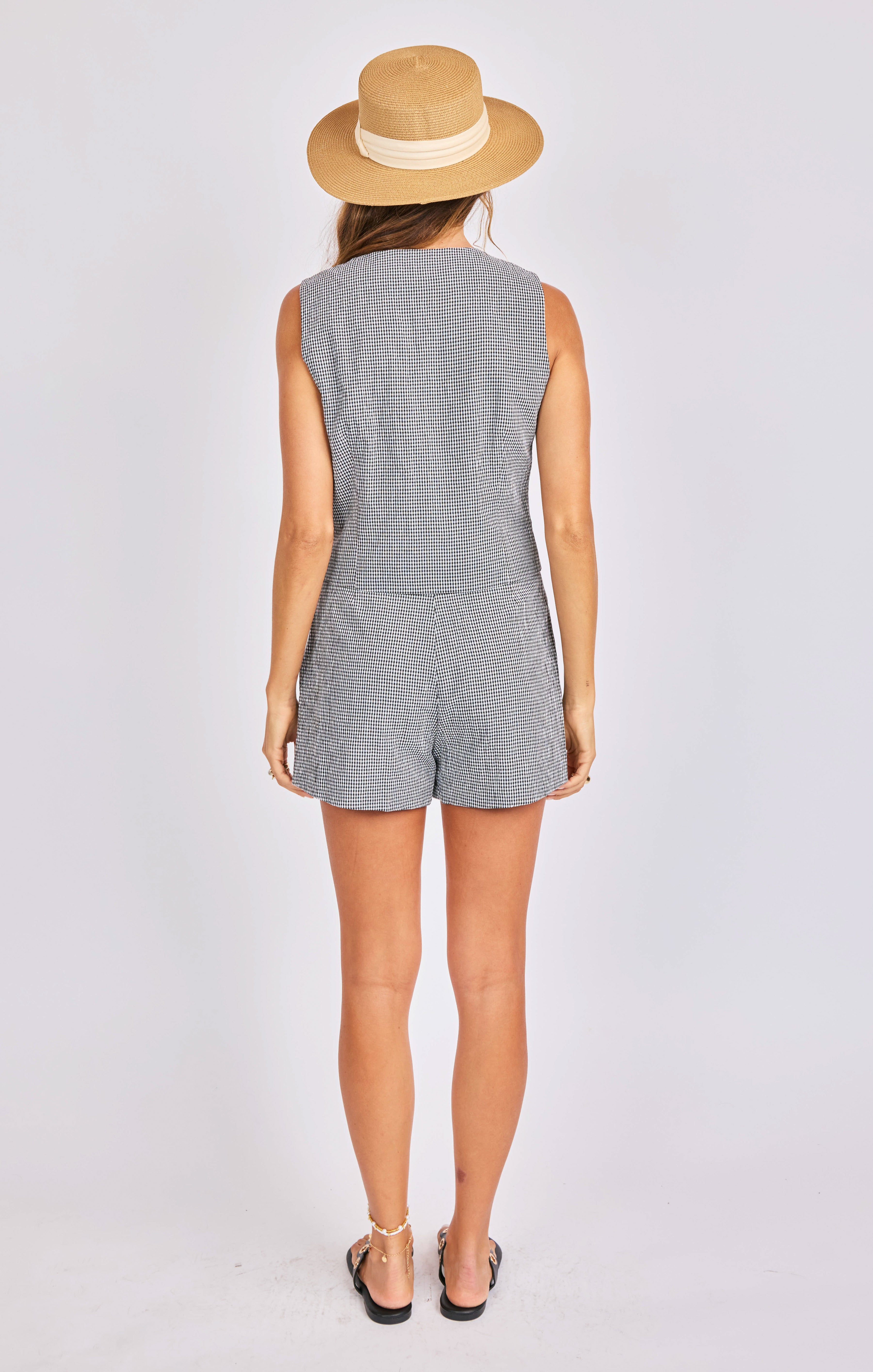 Boardwalk Vest in Black White - back view