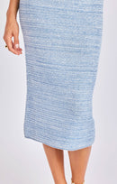 Salty Breeze Skirt in Dusty Blue White - detail view