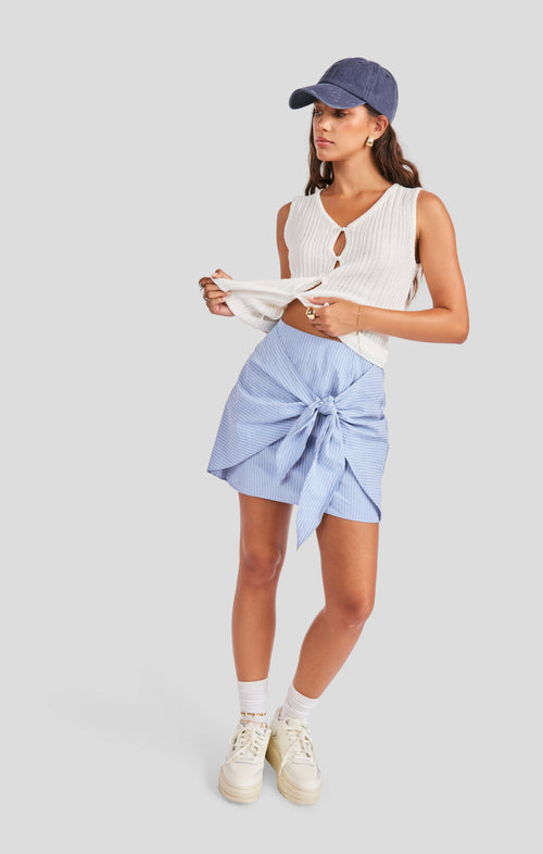Windows Down Skirt in Blue Ivory - mood image