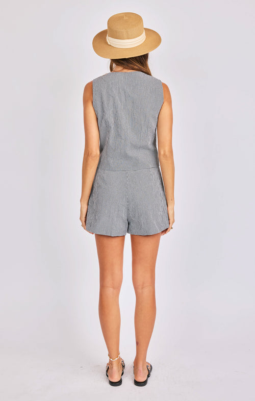 Boardwalk Hot Short in Black White - back view