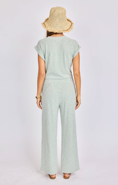 Laguna Knit Pants in Light Sage - back view