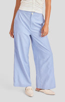 Windows Down Pants in Blue Ivory - front crop view
