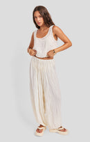 Solstice Harem Pant in Ivory - front view