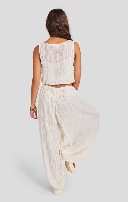 Solstice Harem Pant in Ivory - back view