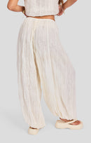 Solstice Harem Pant in Ivory - back crop view