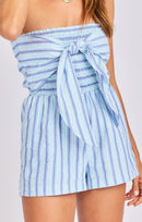 Cape Cod Romper in Blue Multi - detail view