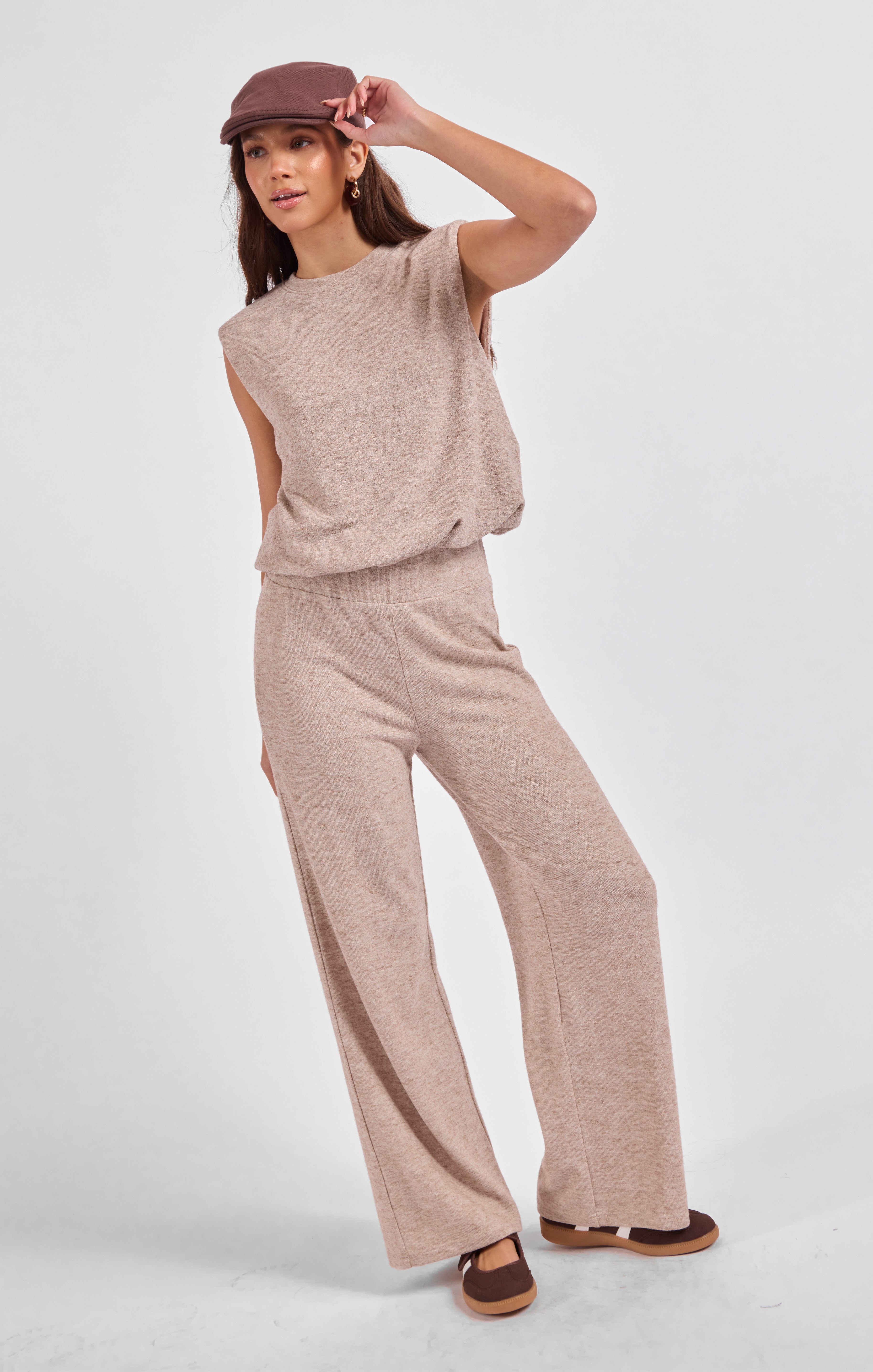 Teacake Bubble Tank in Heather Taupe - mood image