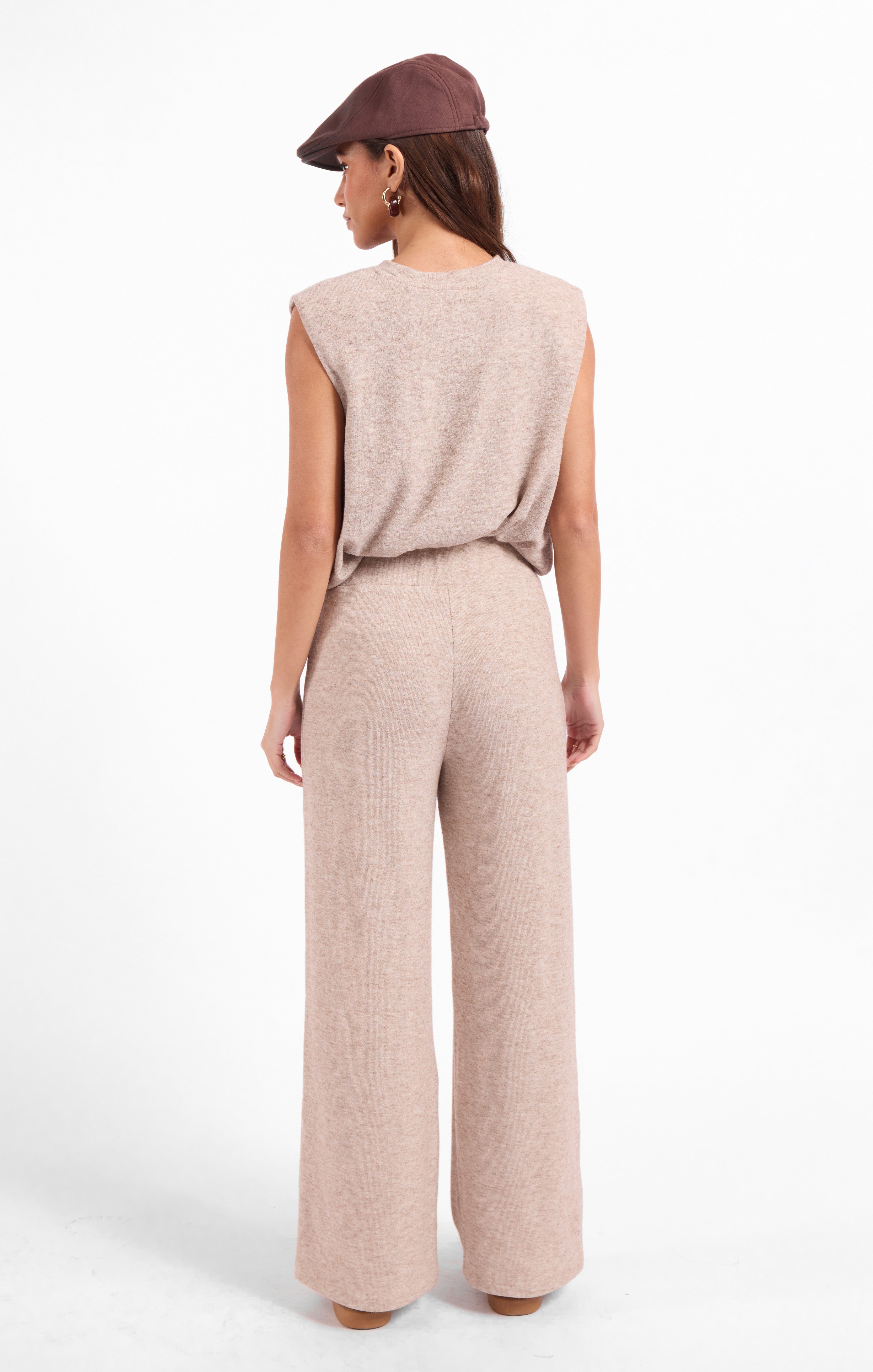 Teacake Bubble Tank in Heather Taupe - back view