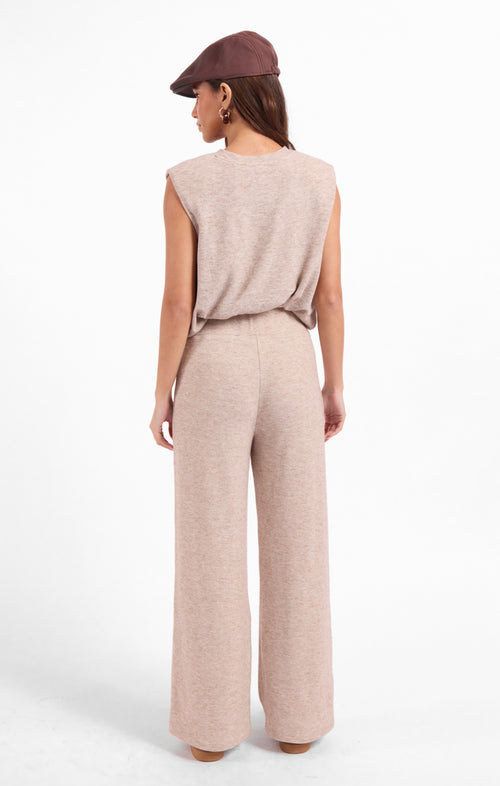 Teacake Bubble Tank in Heather Taupe - back view