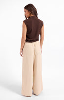 Sweetie Mock Neck Tank in Oak - back view
