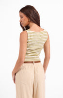 Grassland Knit Top in Fern Multi - back crop view