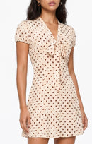 Blowing Kisses Mini Dress in Cream Oak - detail view