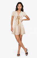 Blowing Kisses Mini Dress in Cream Oak - mood image