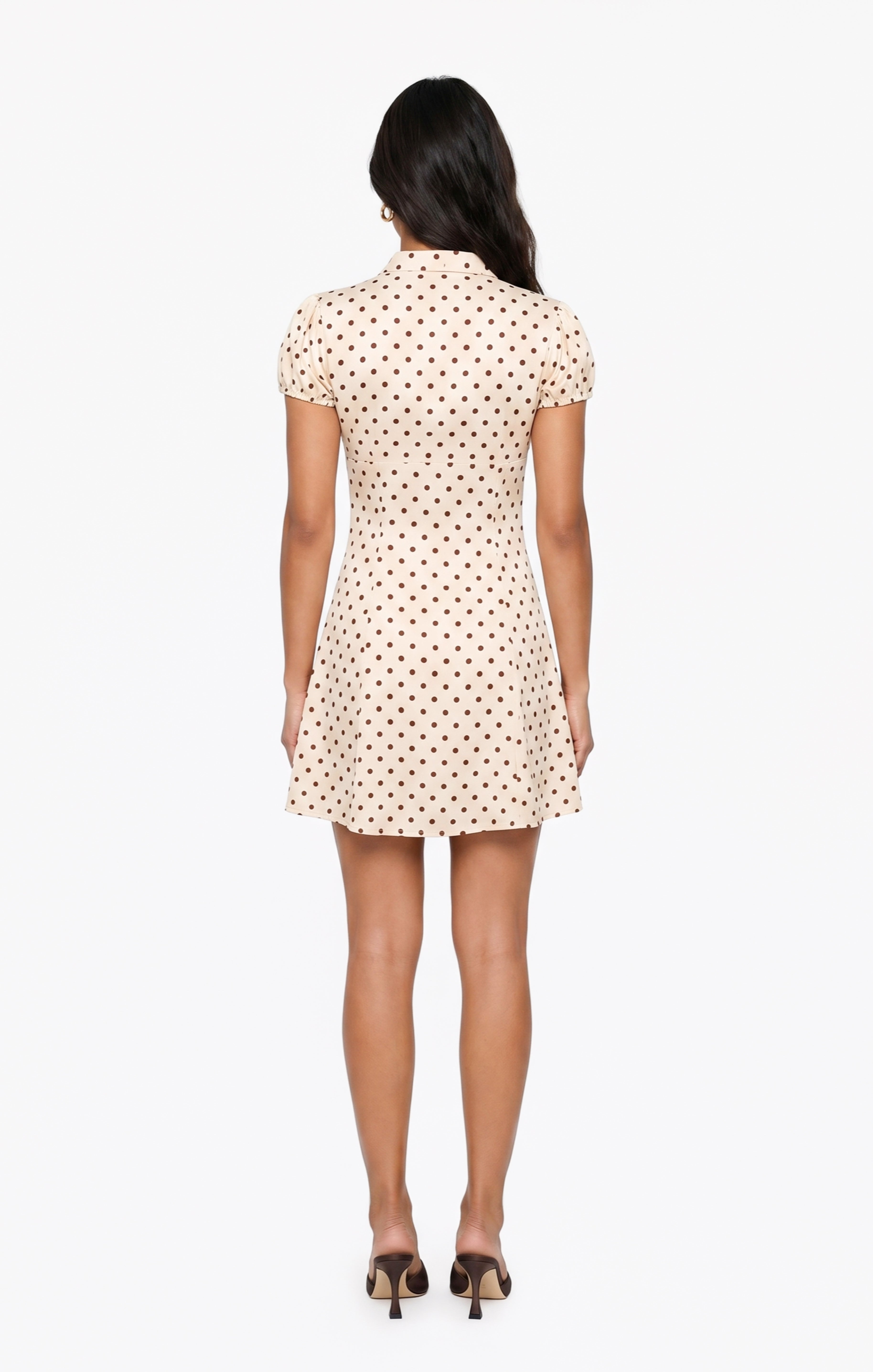 Blowing Kisses Mini Dress in Cream Oak - back view