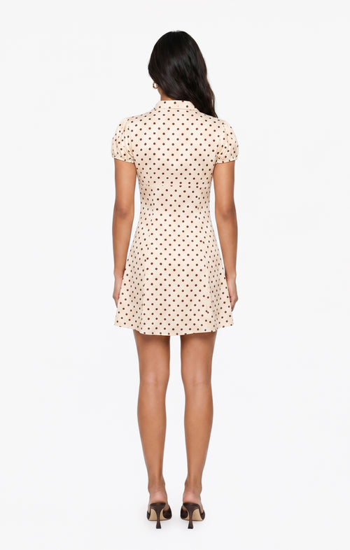 Blowing Kisses Mini Dress in Cream Oak - back view