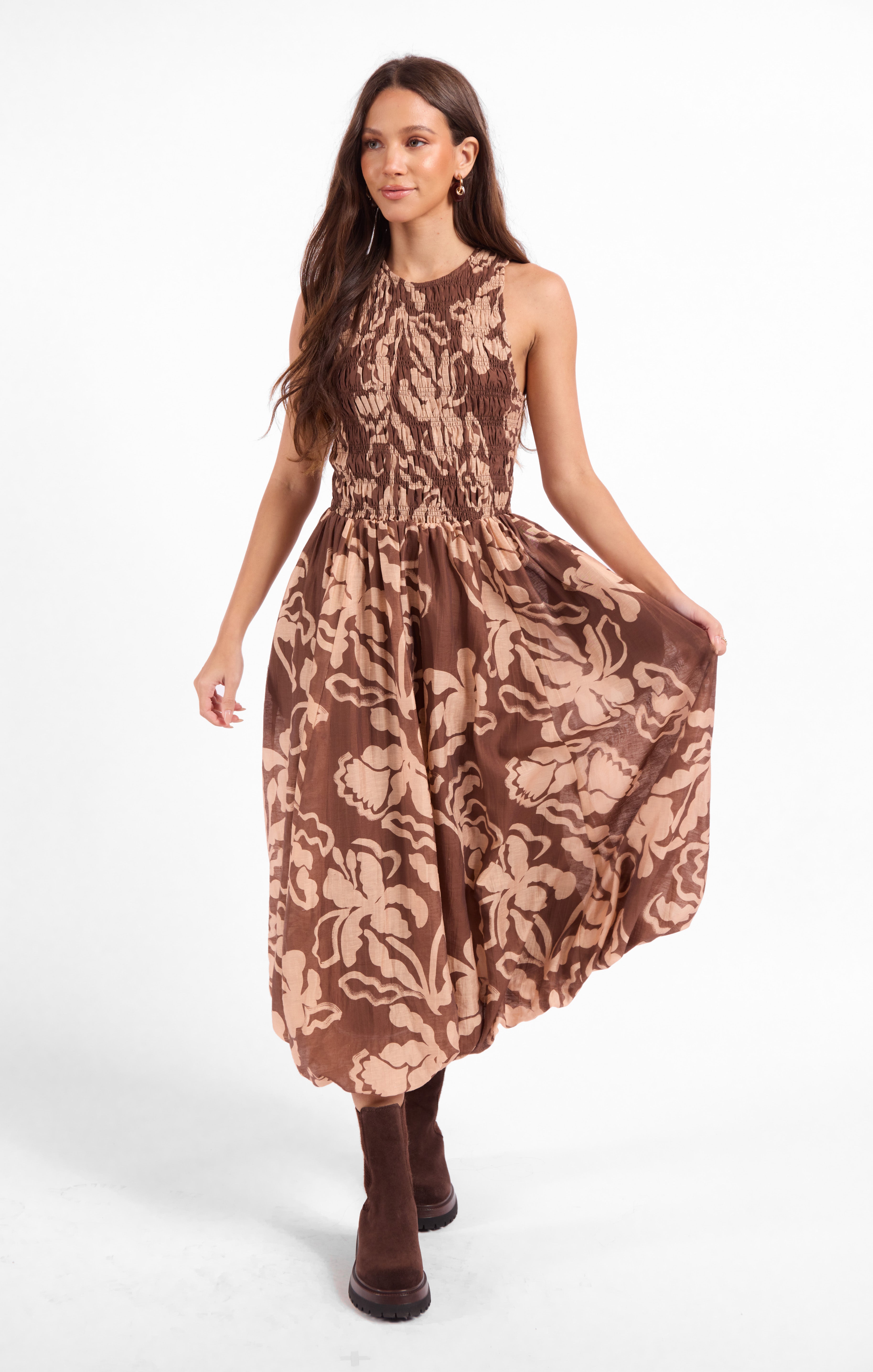 Rustic Charm Midi Dress