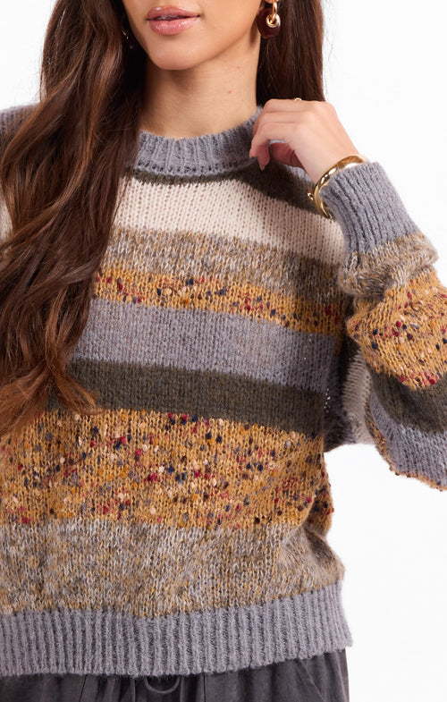 Daffodil Stripe Sweater in Multi - detail view