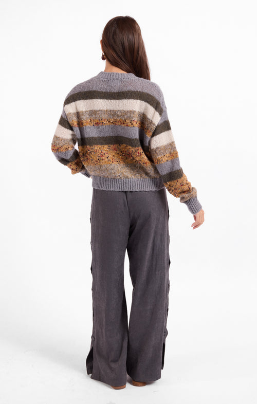 Daffodil Stripe Sweater in Multi - back view