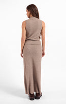 Brianna Sweater Tank in Taupe - back view