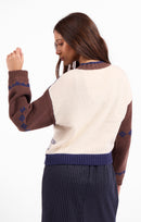 Sweet Rose Jacquard Zip Sweater Jacket