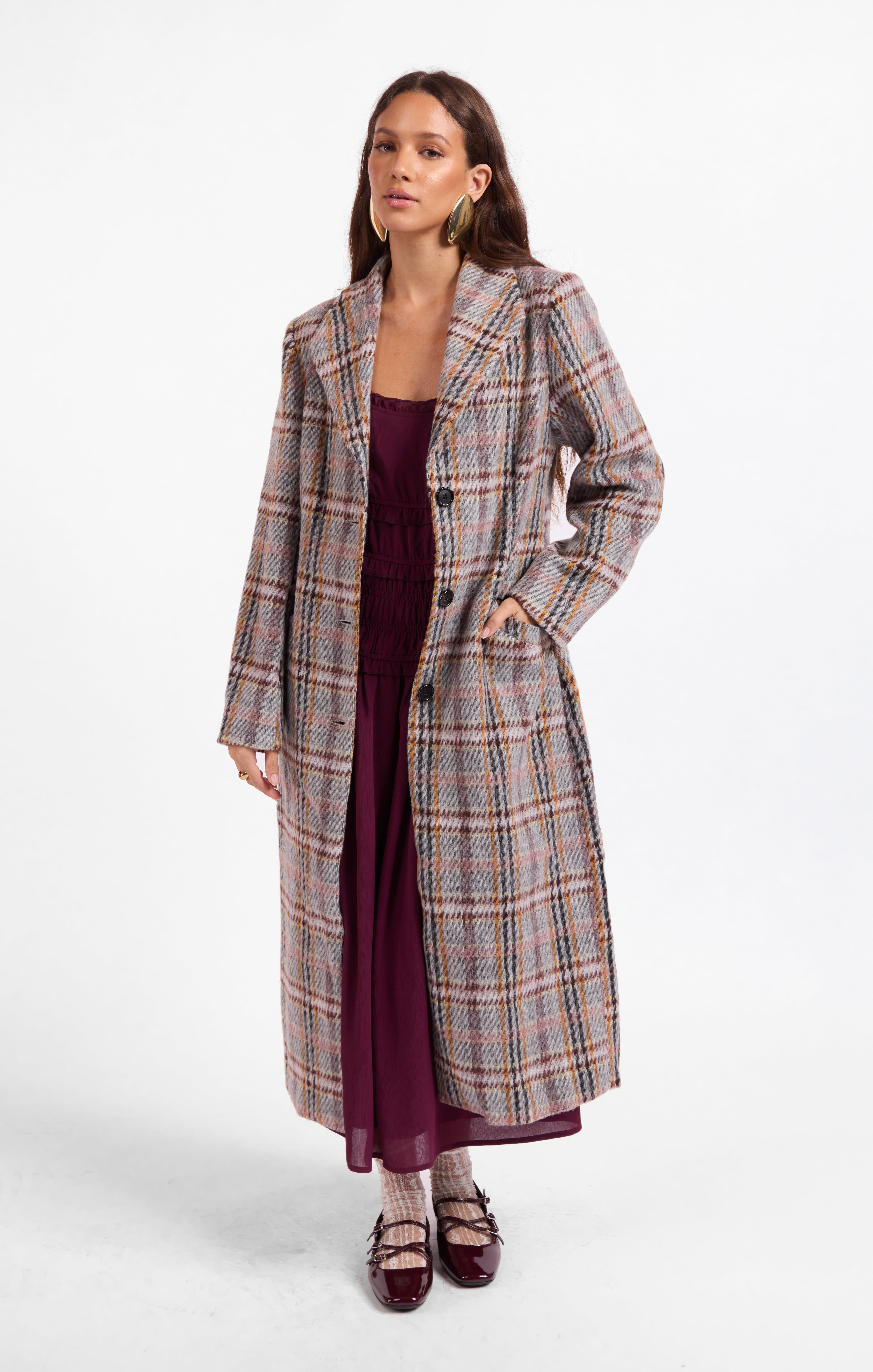 Flower Bed Plaid Coat