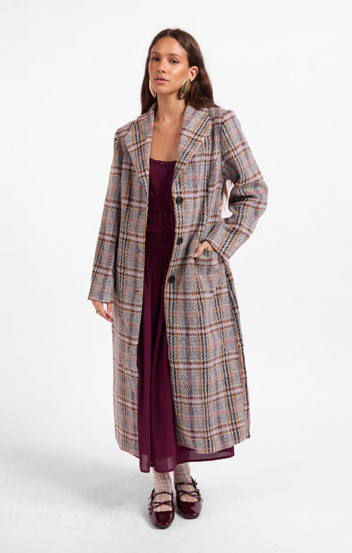 Flower Bed Plaid Coat