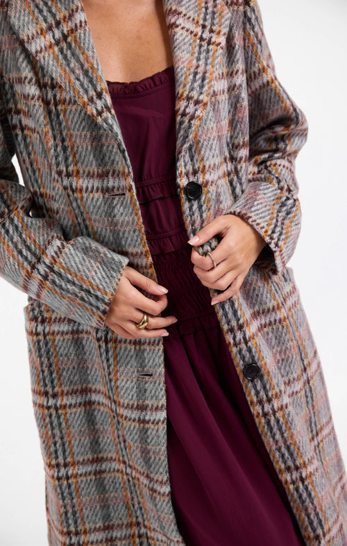 Flower Bed Plaid Coat