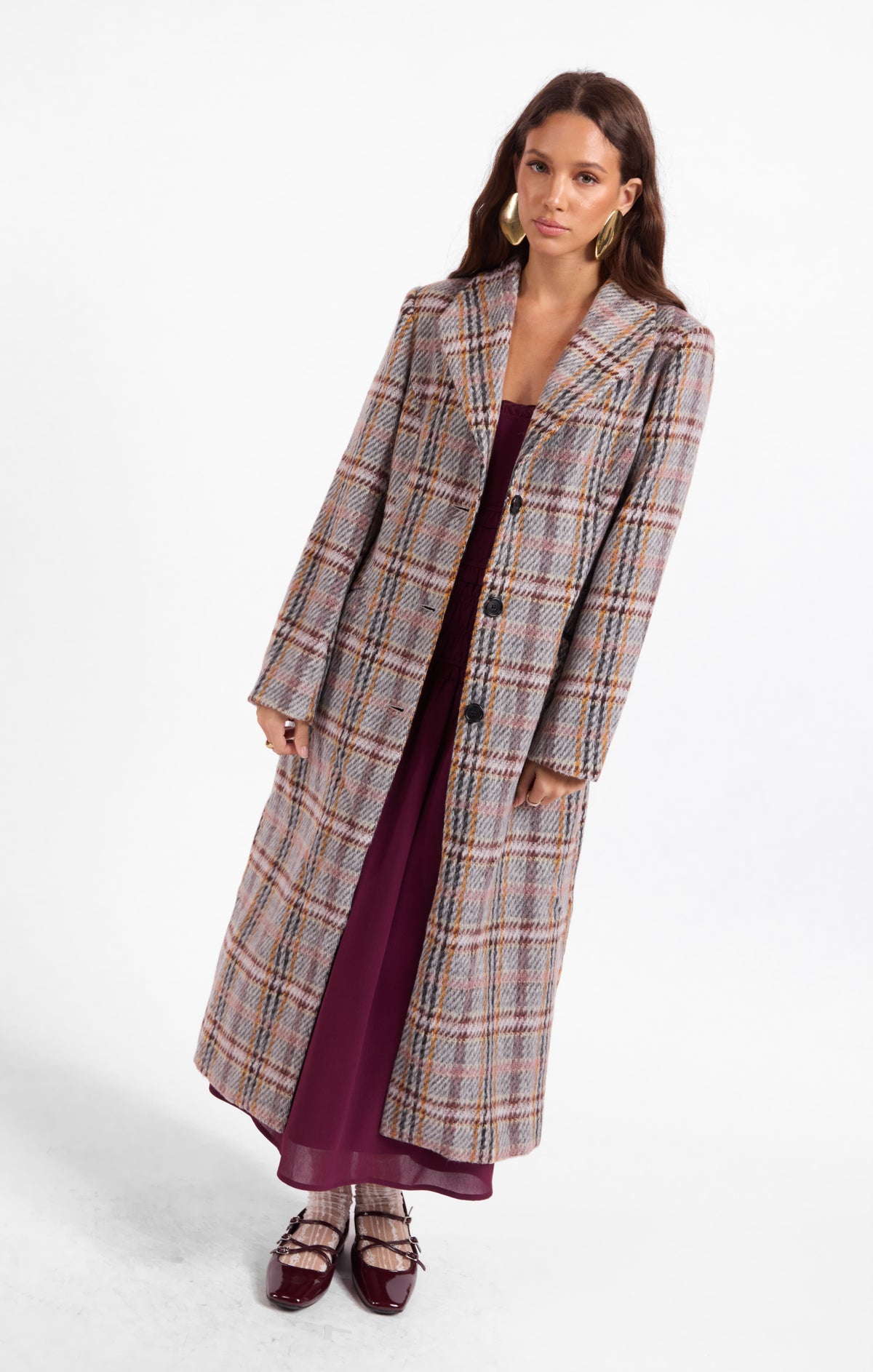 Flower Bed Plaid Coat