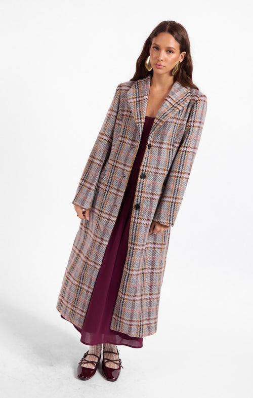 Flower Bed Plaid Coat