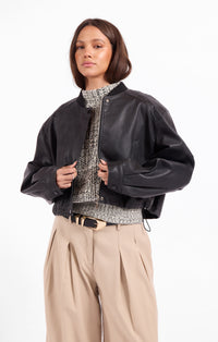 Academy Vegan Leather Bomber