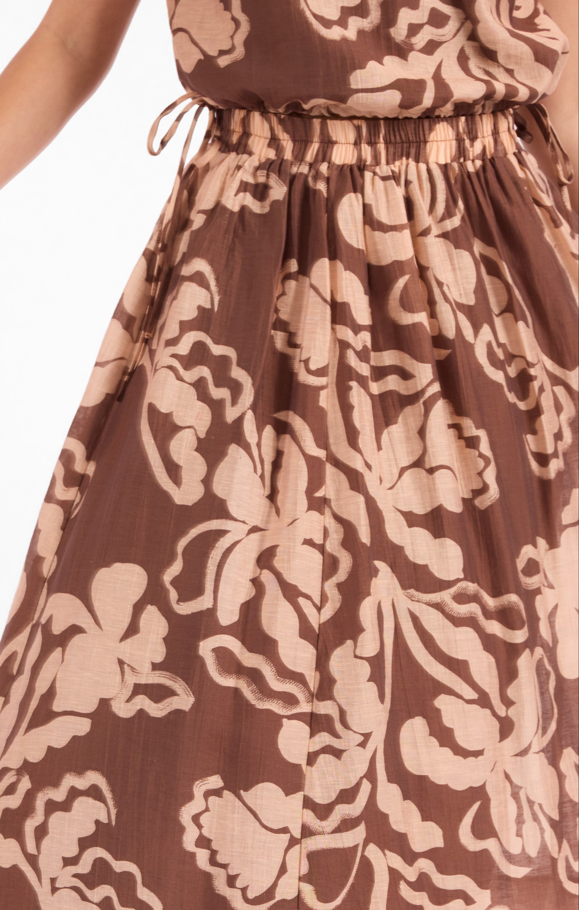 Rustic Charm Midi Skirt in Oak Beige - detail view