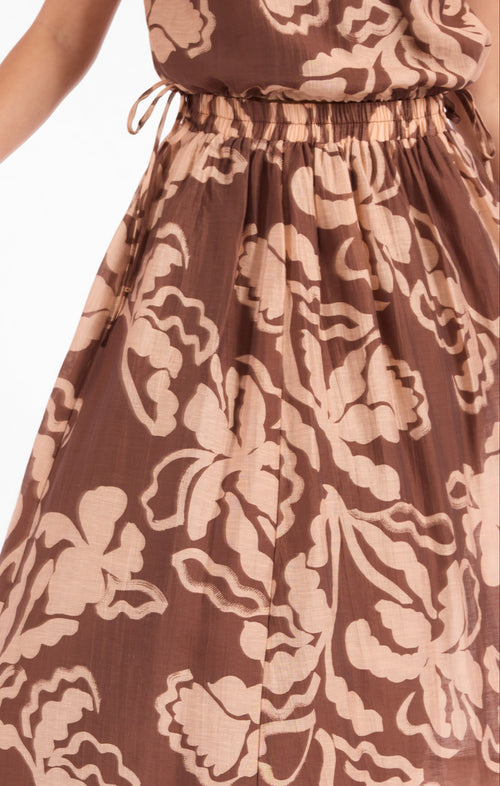 Rustic Charm Midi Skirt in Oak Beige - detail view