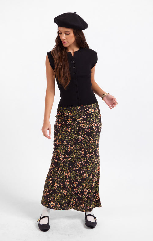 Urban Bloom Midi Skirt