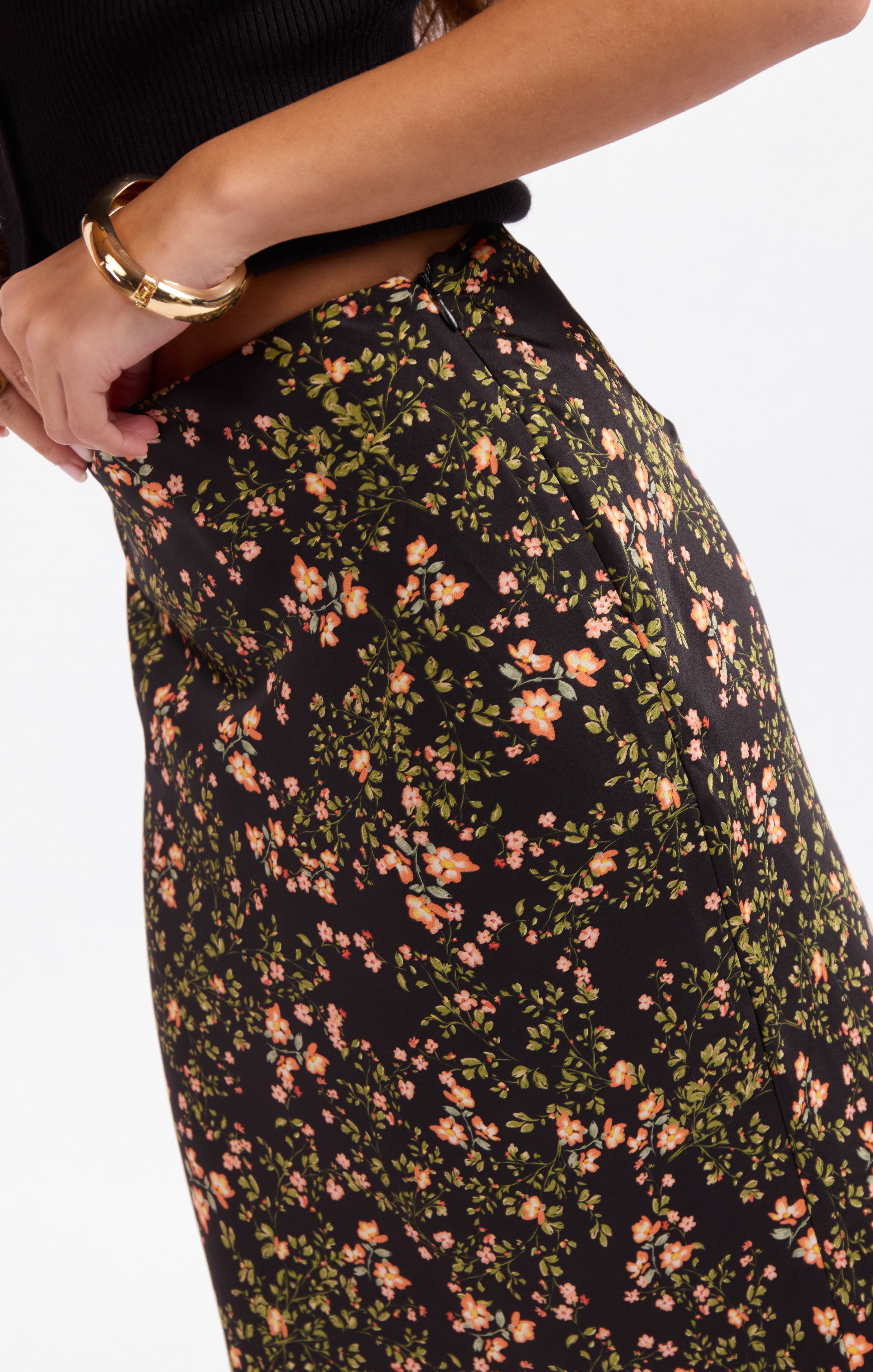 Urban Bloom Midi Skirt