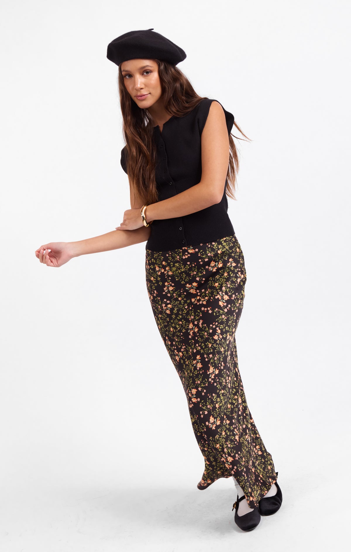 Urban Bloom Midi Skirt