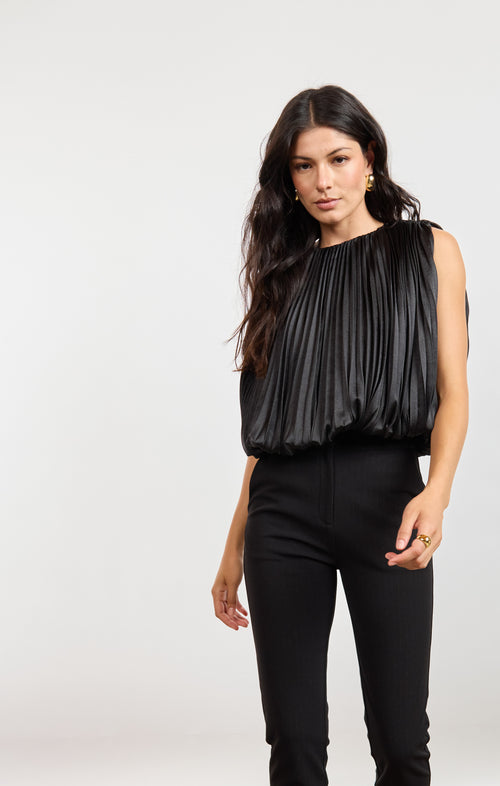 Amour Pleated Bubble Hem Top