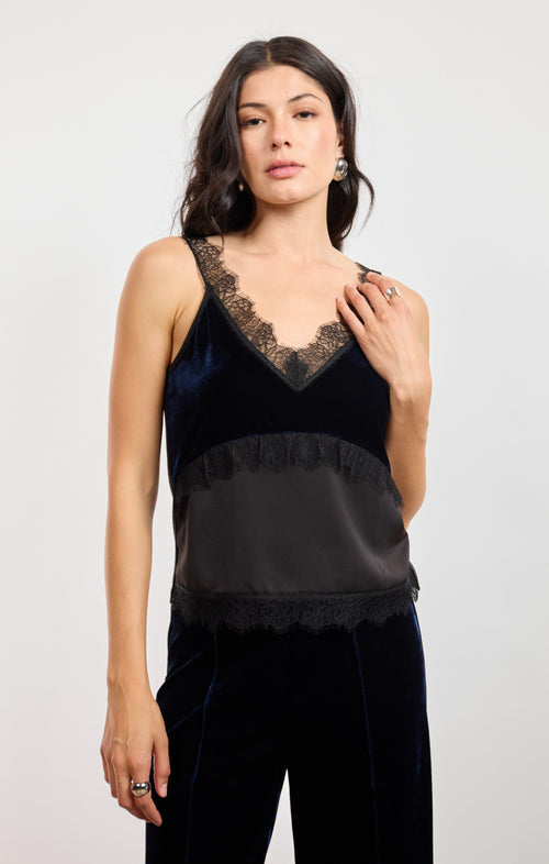 Cheryl Velvet Mix Top