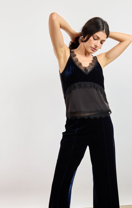 Cheryl Velvet Mix Top