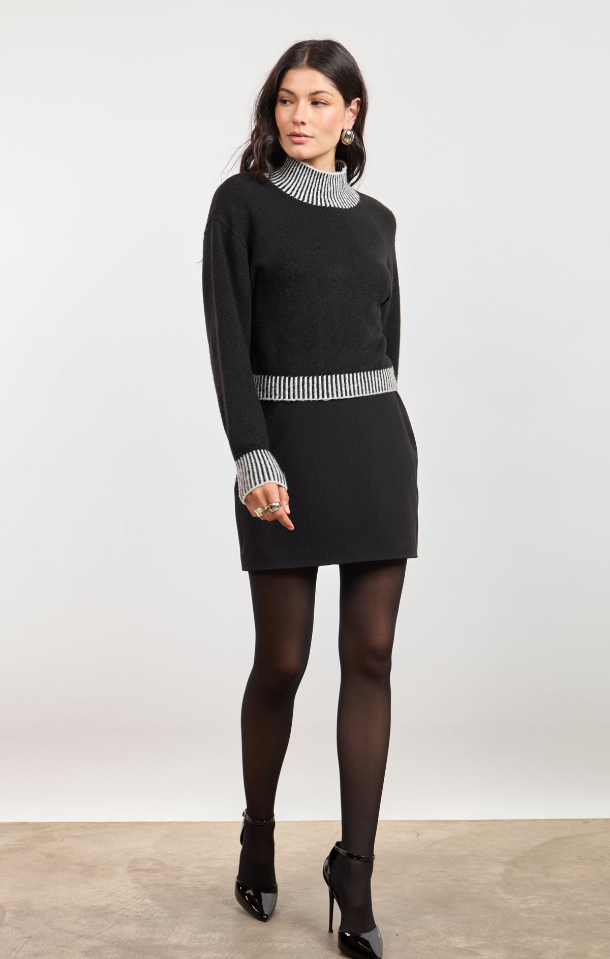 Stacey Contrast Rib Sweater