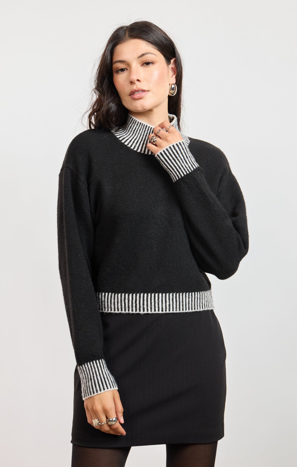 Stacey Contrast Rib Sweater