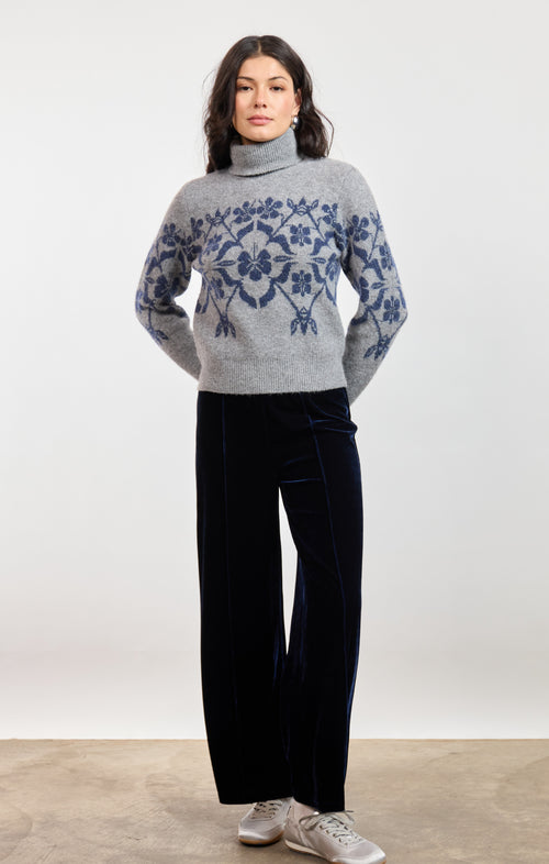 Provence Floral Jacquard Sweater