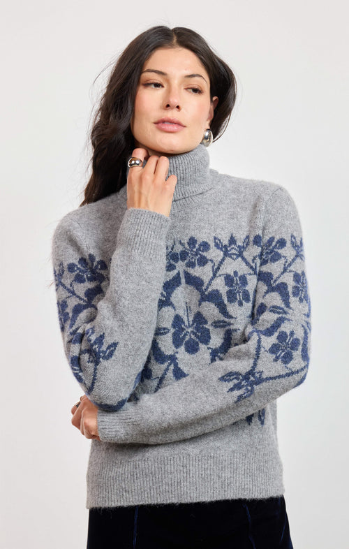Provence Floral Jacquard Sweater