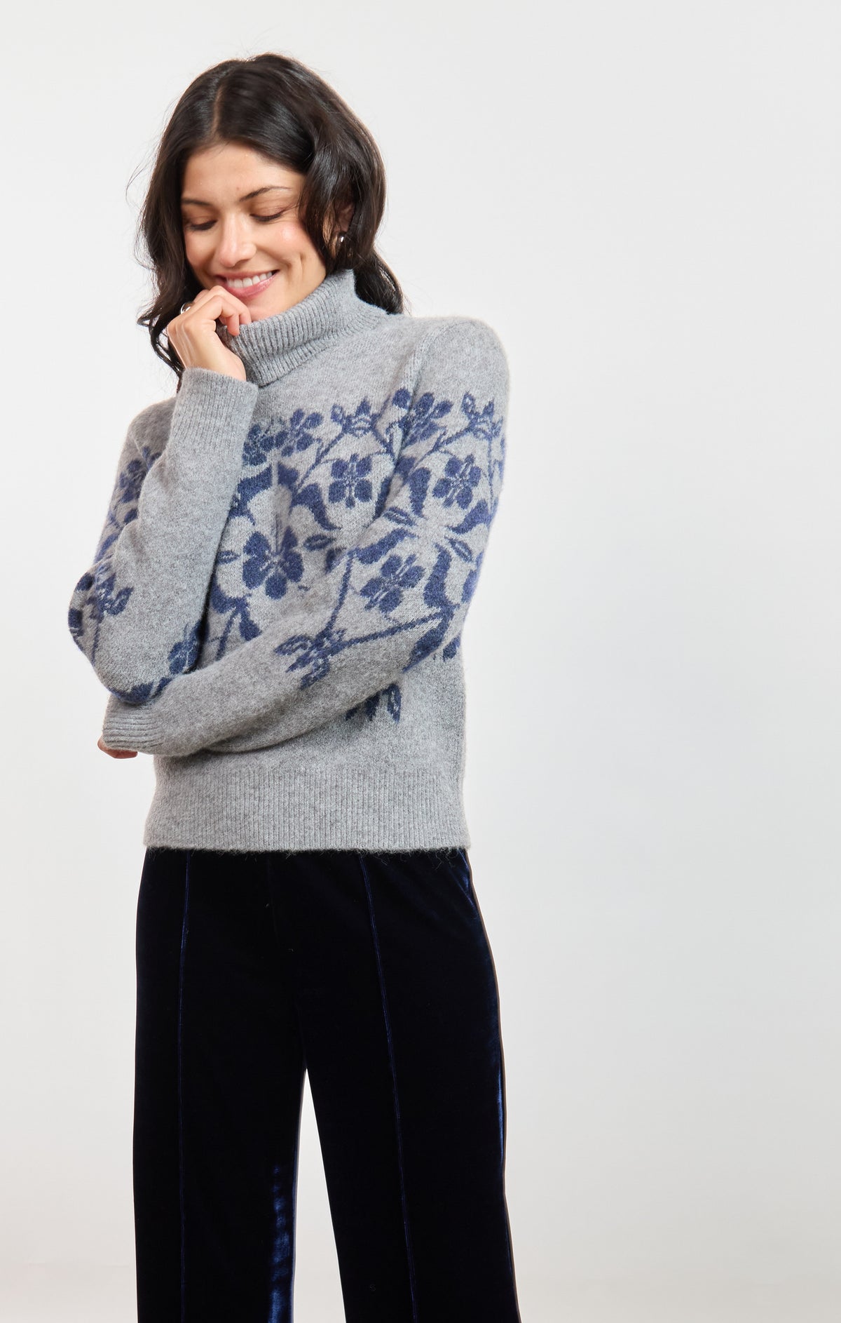 Provence Floral Jacquard Sweater